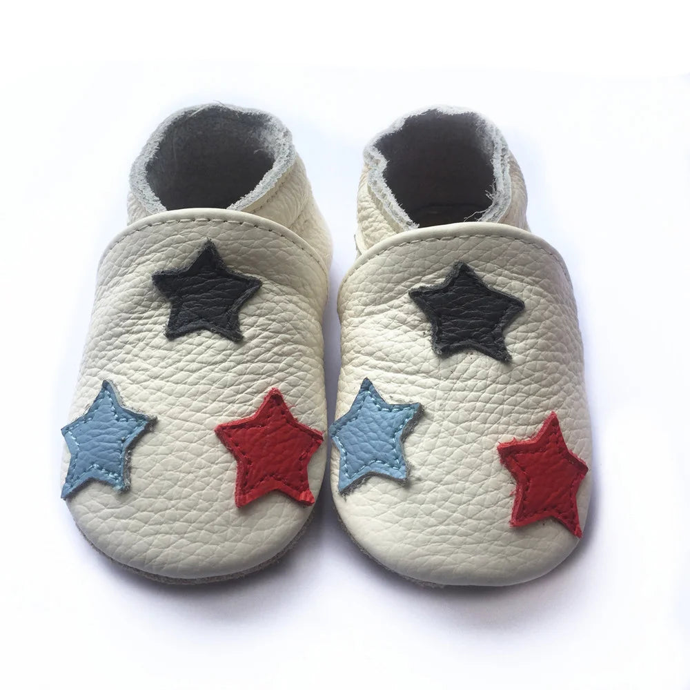 Cow Leather Baby Booties - Soft Soles, Non-Slip Infant Shoes