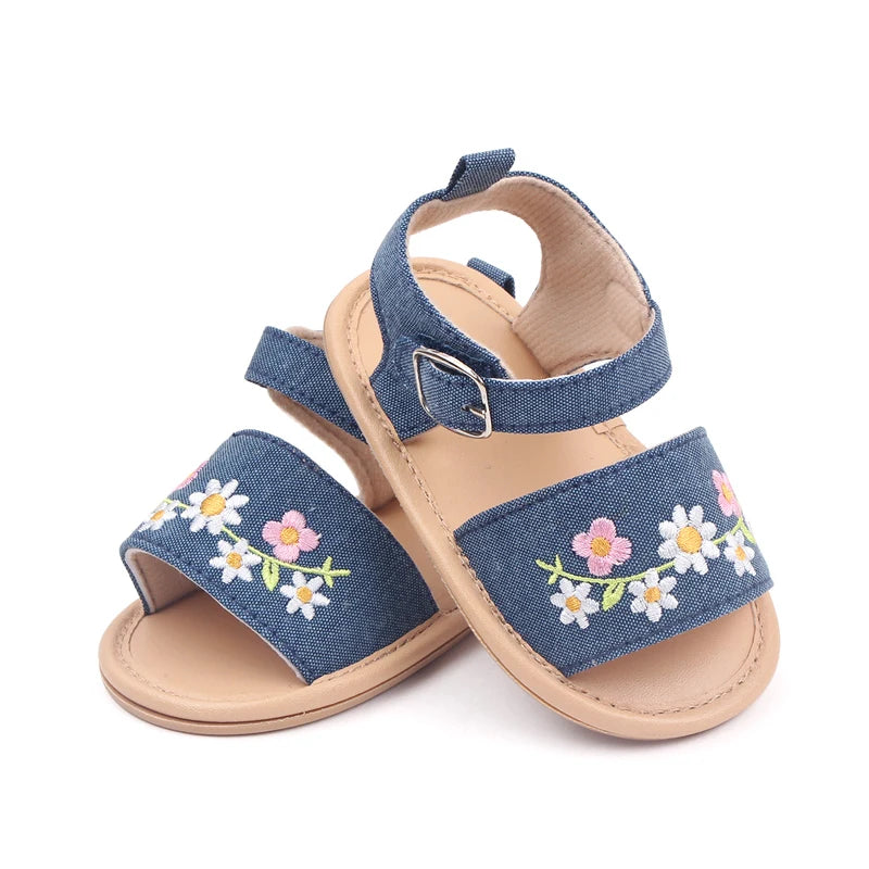 Embroidered Flower Baby Girl Summer Sandals