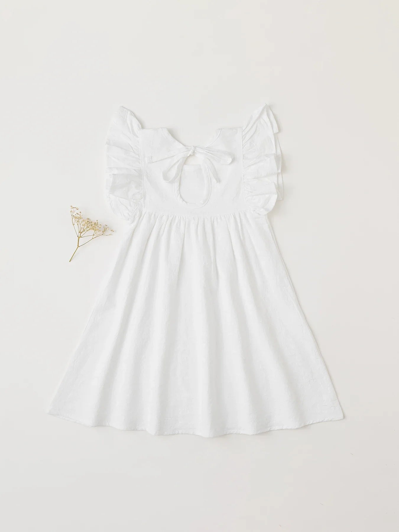 Baby Girls' Tie-back Overall Dress: Cotton Summer Casual Wear
