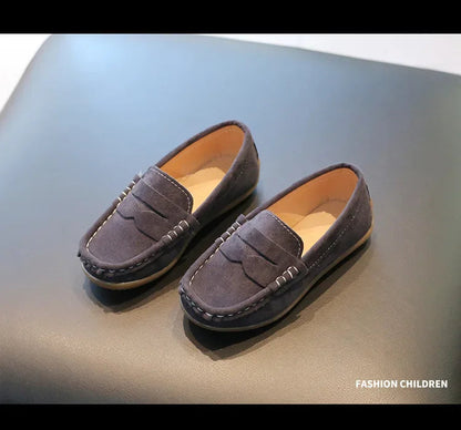 Stylish Solid Color Leather Shoes for Boys