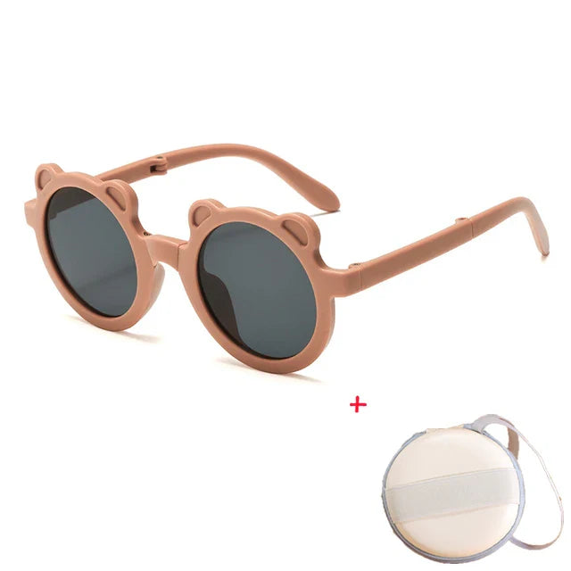 Bear Shaped Foldable Retro Sunglasses.
