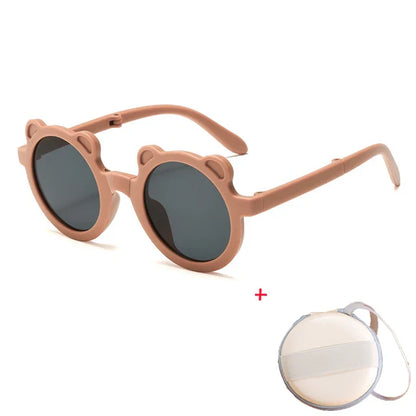 Bear Shaped Foldable Retro Sunglasses.