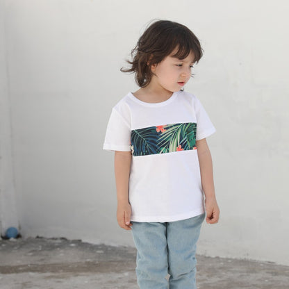 Flower Print Mother Father Kids Matching Outfits