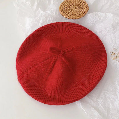 Fashion Baby Beret: Vintage Knitted Hat for Kids