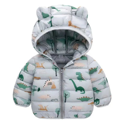 Baby Cartoon Bear Zipper Jackets: Autumn/Winter Hooded Coats