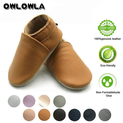 Soft Leather Newborn Booties for Babies