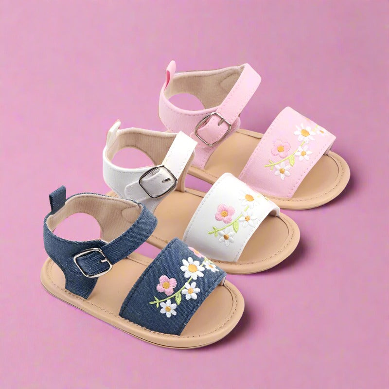 Embroidered Flower Baby Girl Summer Sandals