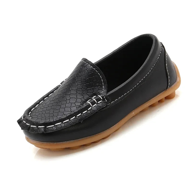 Kids' PU Leather Slip-On Moccasin Loafers