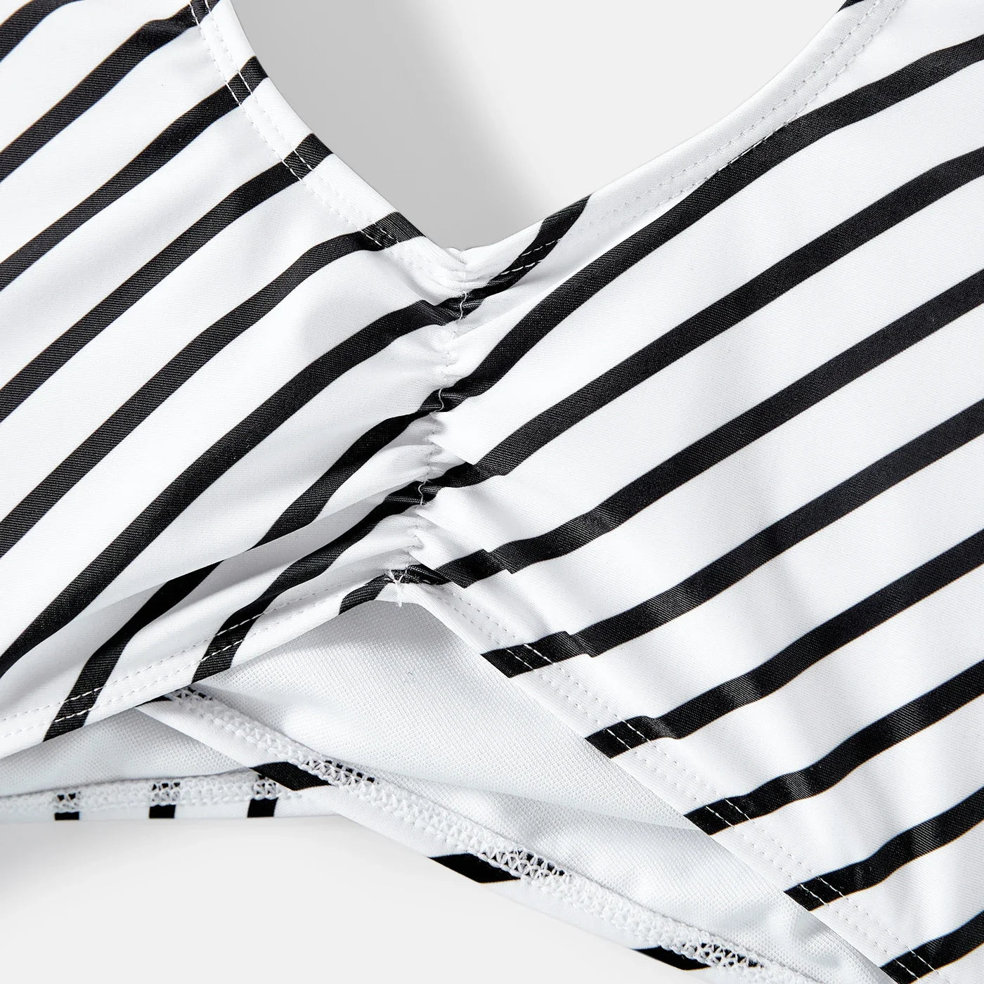 Family Matching Swimwear: Striped One-Piece & Colorblock Trunks, Summer Ready