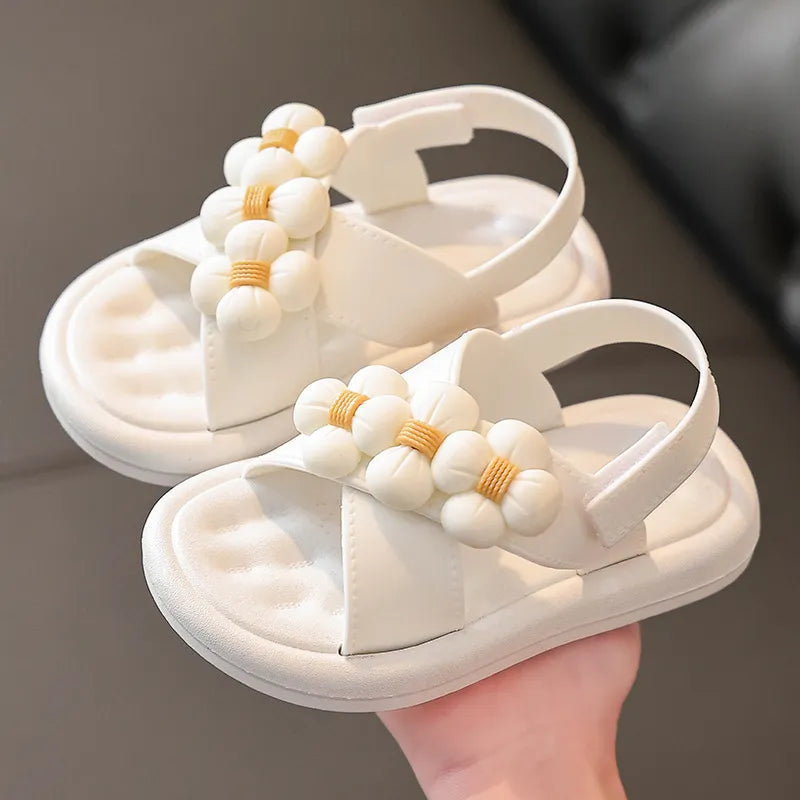 Princess Flower Platform Sandals: Stylish and Comfortable Pink Flats for Girls