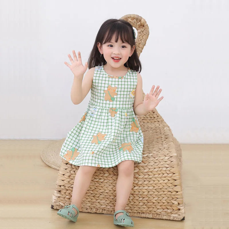 Cotton Sleeveless Flower Dress: Summer Princess Party Outfit