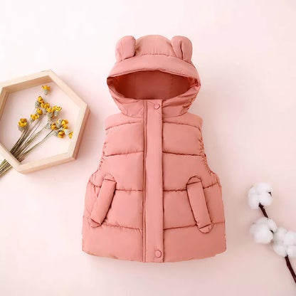 Toddler Hooded Cotton Padded Vests (1Yrs-7Yrs)