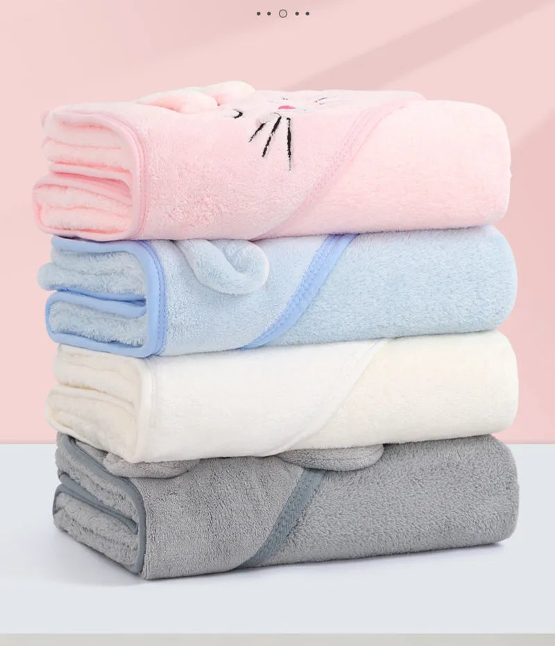 Cartoon Animal Hooded Baby Towel - Cozy Bath Time Essential