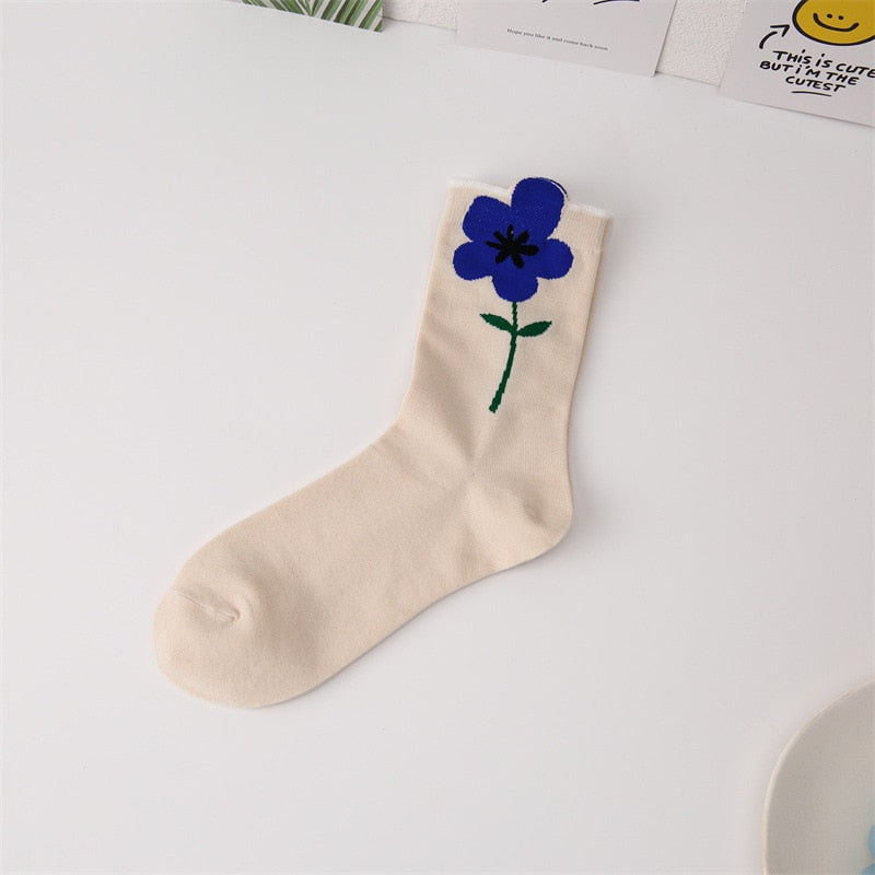 Casual Female Cute Floral Socks