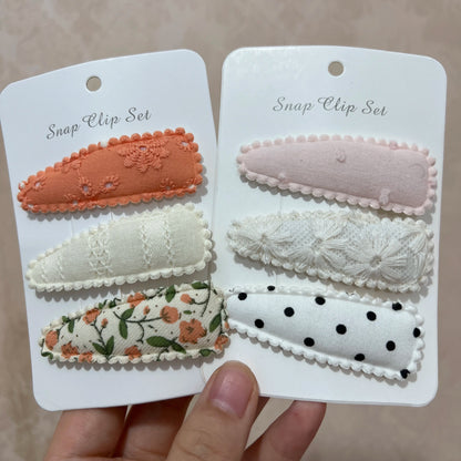 Cute Baby Girl Hair Clips: Flower Print, Sweet (2 Sets/Lot)