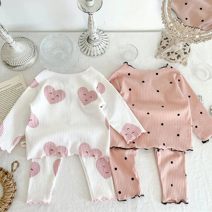 Spring Baby Dot Print Sleeper Set - Infant Indoor Wear