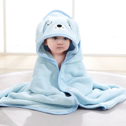 Super Soft Cartoon Hooded Baby Bath Towel - Cozy and Cute