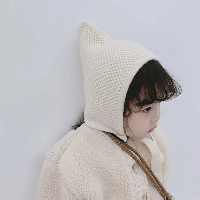 Kids Knit Wool Hat: Warm Solid Color Cap