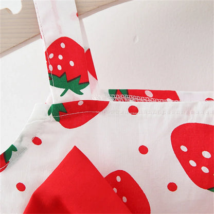 Summer Baby Girl's Strawberry Dress with Hat