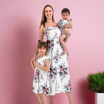 Fashion For Mother and Baby With Floral Print