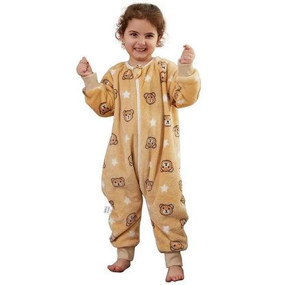 Cartoon Flannel Baby Sleeping Bag: Warm Winter Sleepsack (1-6T)