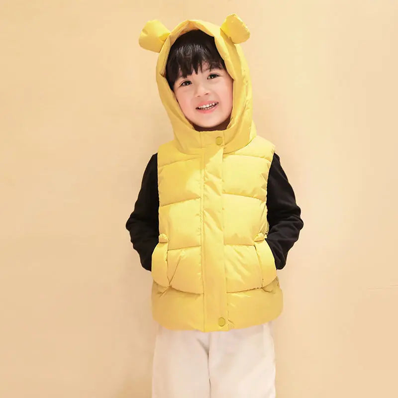 Toddler Hooded Cotton Padded Vests (1Yrs-7Yrs)