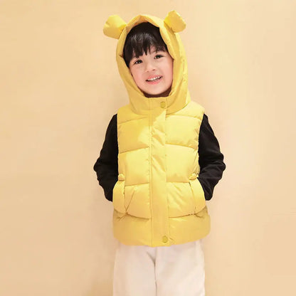 Toddler Hooded Cotton Padded Vests (1Yrs-7Yrs)