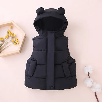 Toddler Hooded Cotton Padded Vests (1Yrs-7Yrs)