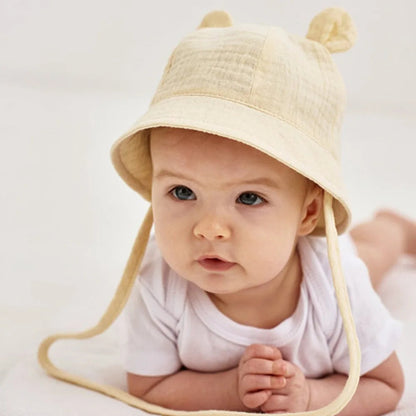 Muslin Baby Sun Hat: Cotton Bucket Hat for Girls and Boys