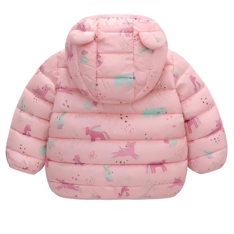 Baby Cartoon Bear Zipper Jackets: Autumn/Winter Hooded Coats