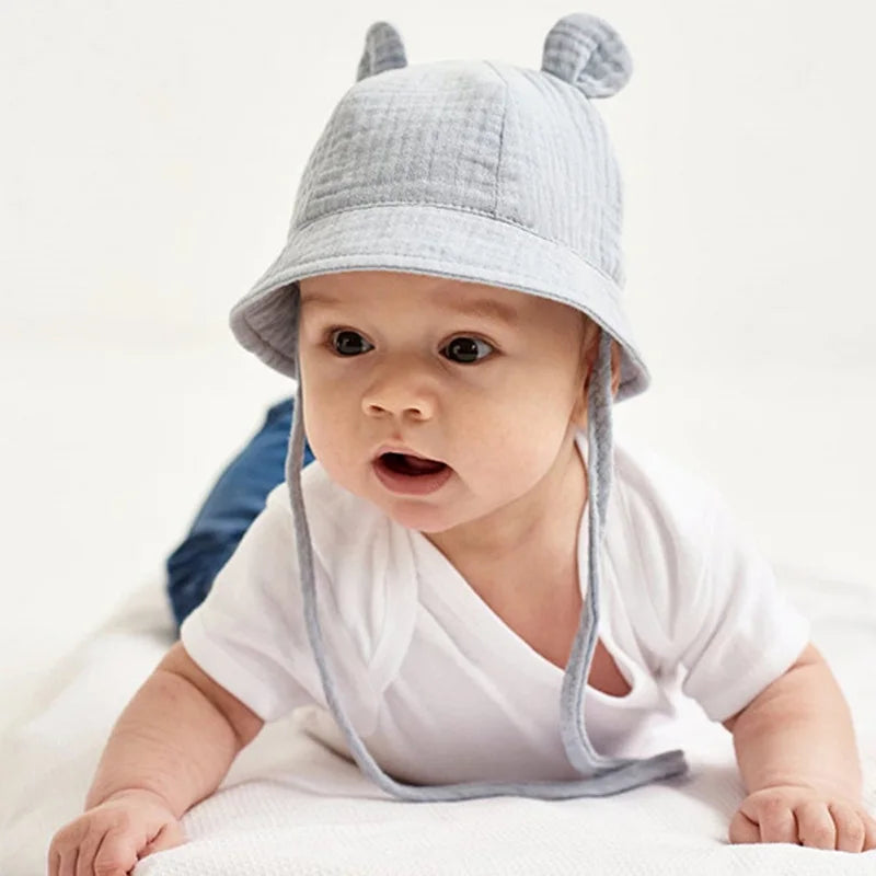 Printed Muslin Baby Bucket Hat: Cute Panama Fisherman Cap