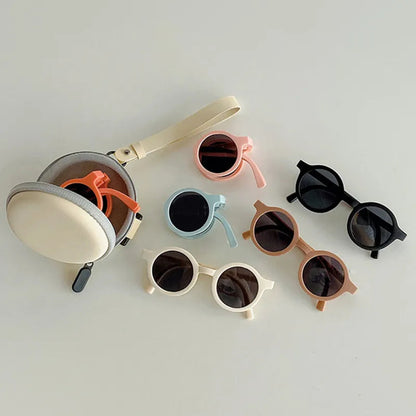 Retro Foldable Round Sunglasses for Baby