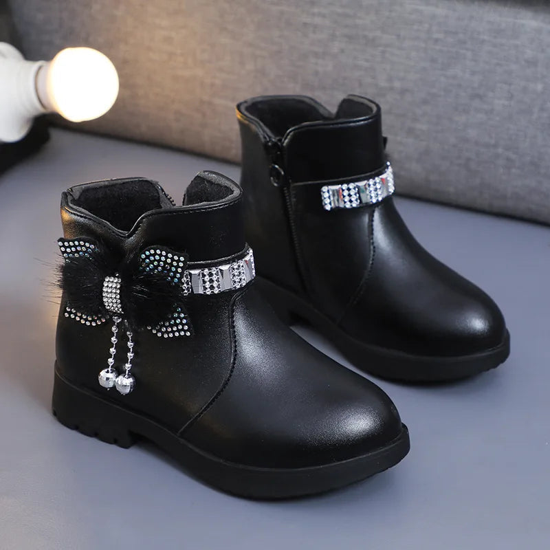 Cozy Mid-Length Leather Boots for Stylish Kids