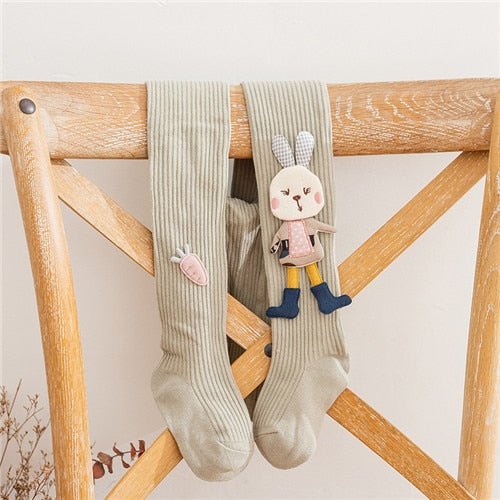 Pantyhose of Knitted Cartoon Rabbit Kids Girls Tight