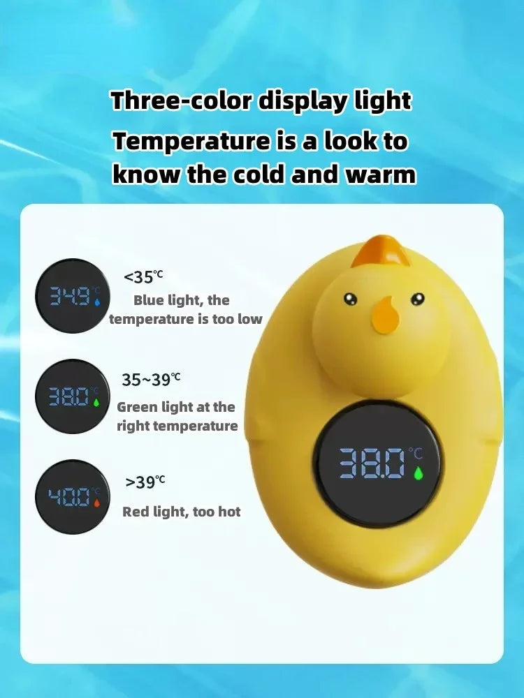 Little Yellow Duck Baby Bath Thermometer: Floating Waterproof Safety Sensor