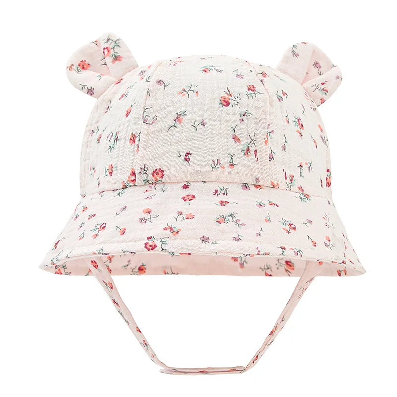 Printed Muslin Baby Bucket Hat: Cute Panama Fisherman Cap