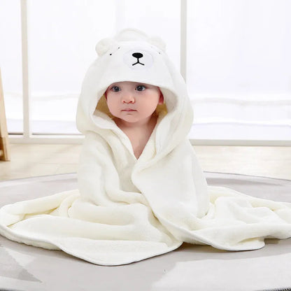 Cartoon Animal Hooded Baby Towel - Cozy Bath Time Essential
