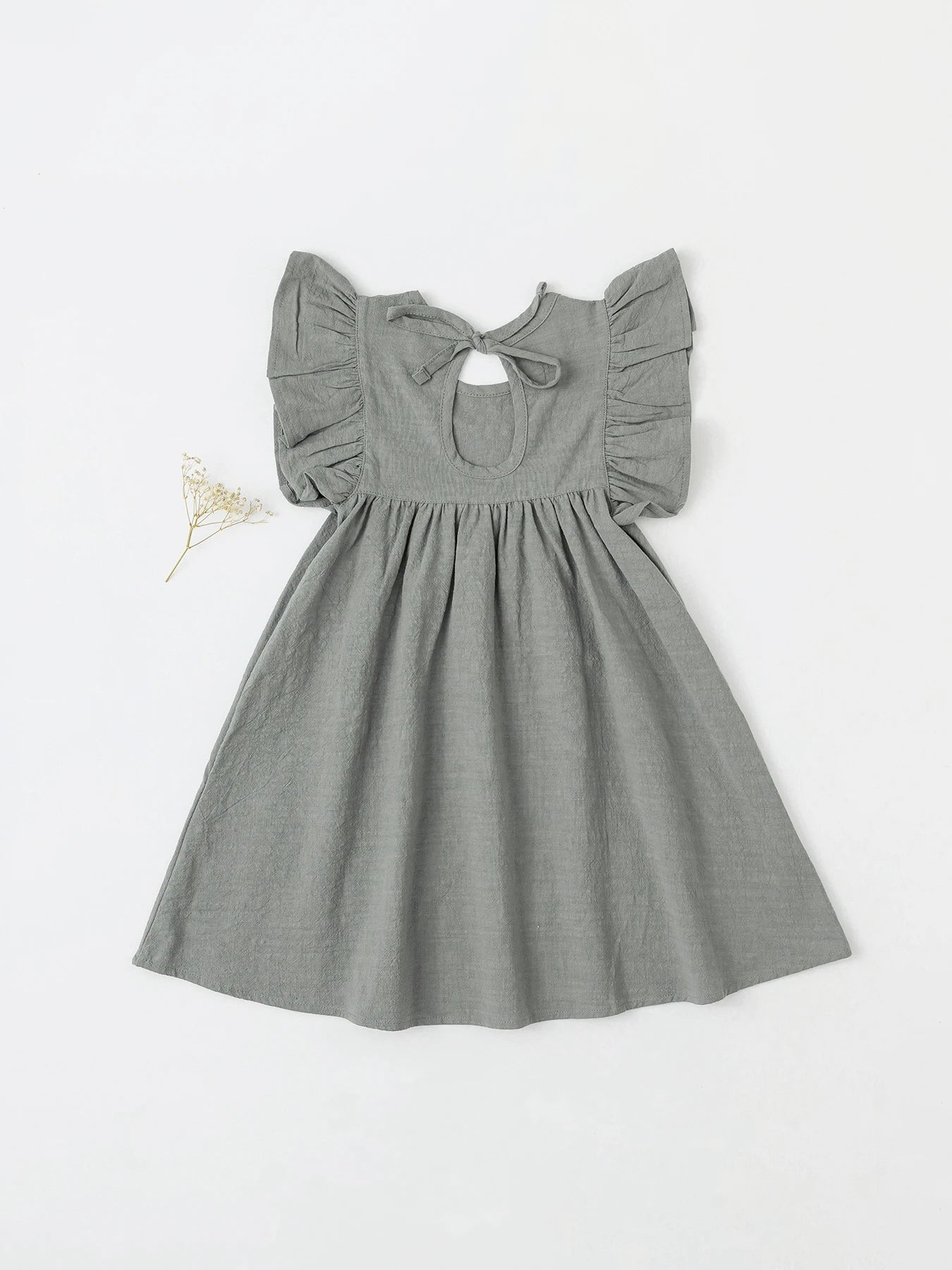 Baby Girls' Tie-back Overall Dress: Cotton Summer Casual Wear