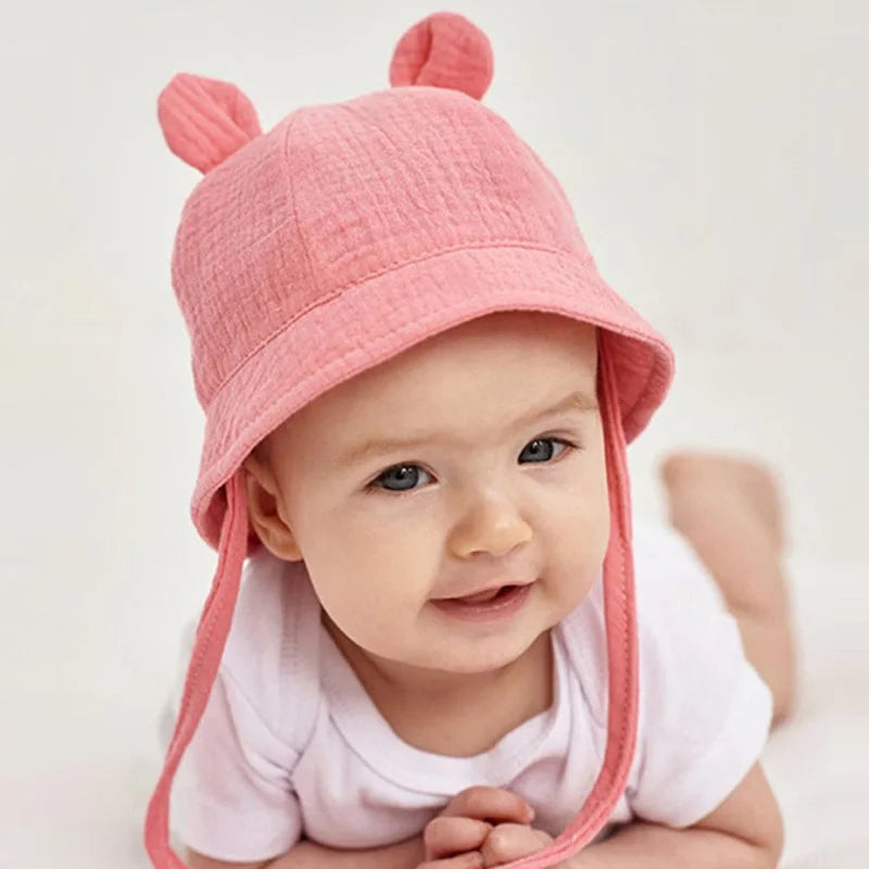 Printed Muslin Baby Bucket Hat: Cute Panama Fisherman Cap