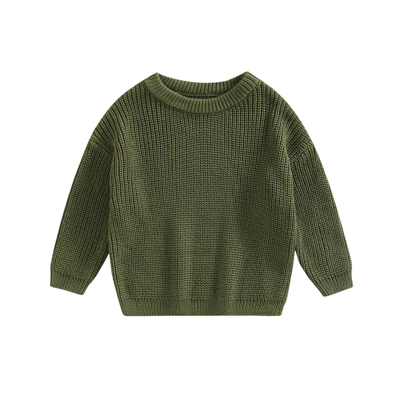 Autumn Long-Sleeved Knitted Sweater for Babies