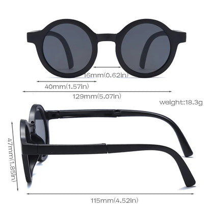 Retro Foldable Round Sunglasses for Baby