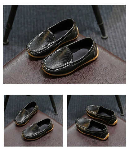 Kids' PU Leather Slip-On Moccasin Loafers