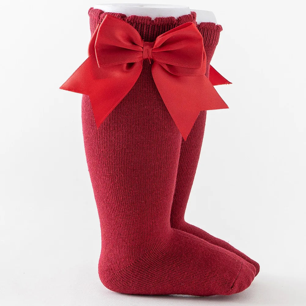 Kids Knee High Socks with Big Bow (Newborn-7 Years)