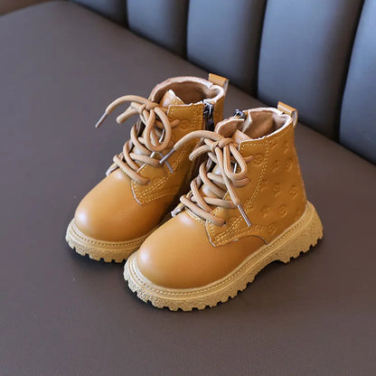 Autumn/Winter Plush Kids Boots: Fashionable & Warm