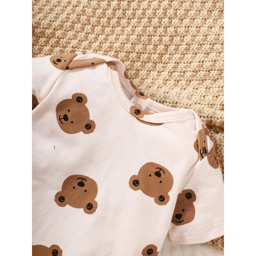 Bear Print Set for Newborn Boys