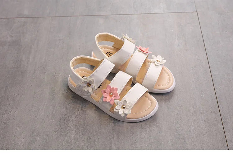 Girl's Summer Floral Sandals - Princess Fashion