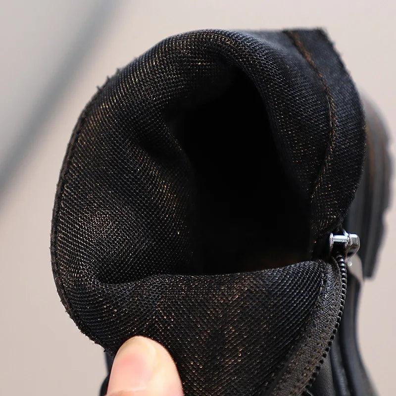 Autumn Winter Children's Snow Boots: Warm and Casual Leather Boots