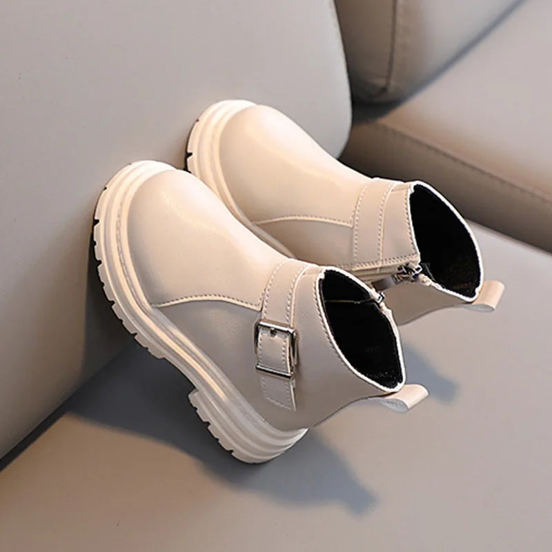 Autumn Winter Children's Snow Boots: Warm and Casual Leather Boots