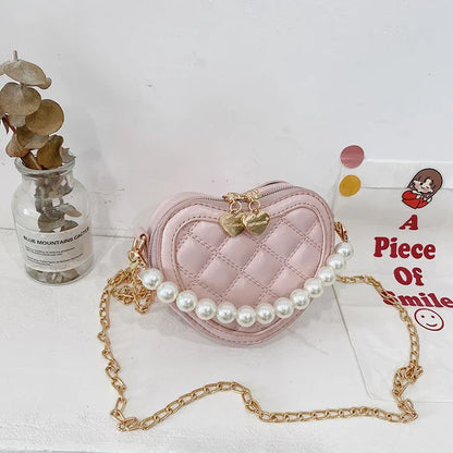 Belle Heart-Shaped Crossbody Girls' Mini Bag.