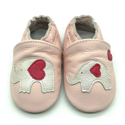 Cow Leather Baby Booties - Soft Soles, Non-Slip Infant Shoes